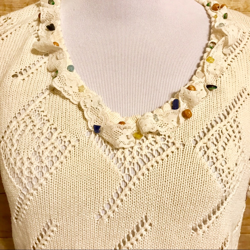 Vintage Carducci  cream colored summer sweater